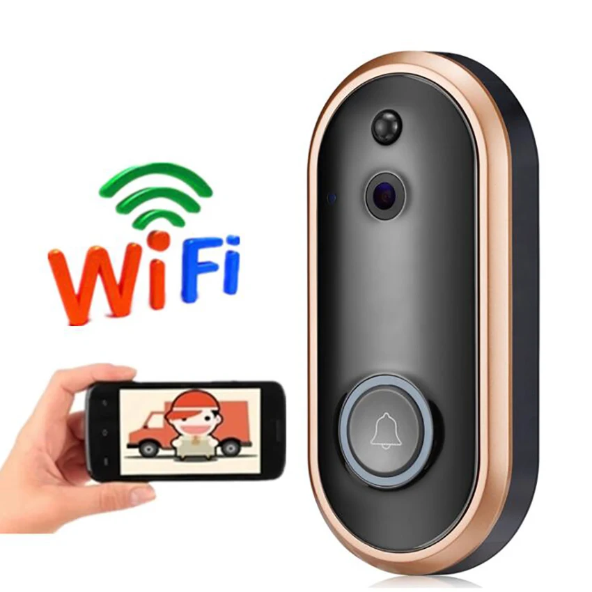 Video Doorbell WiFi Wireless Outdoor 720P HD Phone Door Bell Camera Power Security Video Intercom PIR Night Vision Two-Way Talk