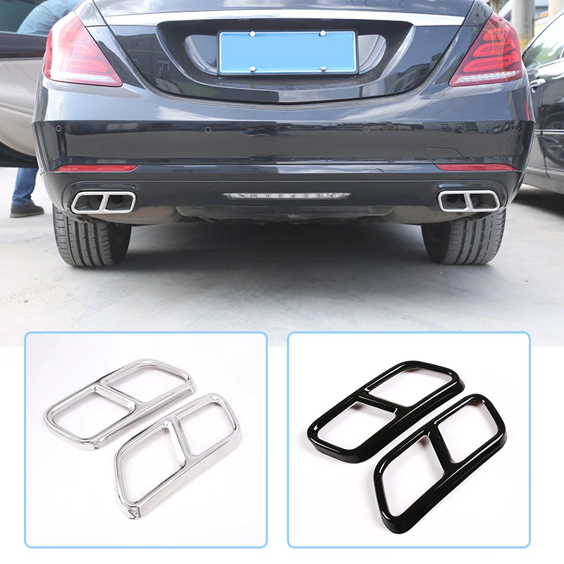 

For Mercedes Benz 13-15 GL Class X166 S R Class w222 w251 10-17 Car Styling 304 Steel Exhaust Cover Trim Accessory