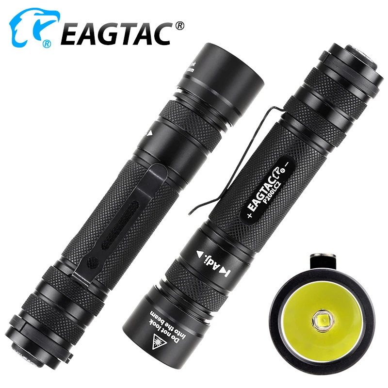 EAGTAC P200LC2 XML2 1286lm LED Flashlight 18650 CR23A Battery Nichia 219C 4000K 365NM UV LED XPL HI Long Through Hunting Torch