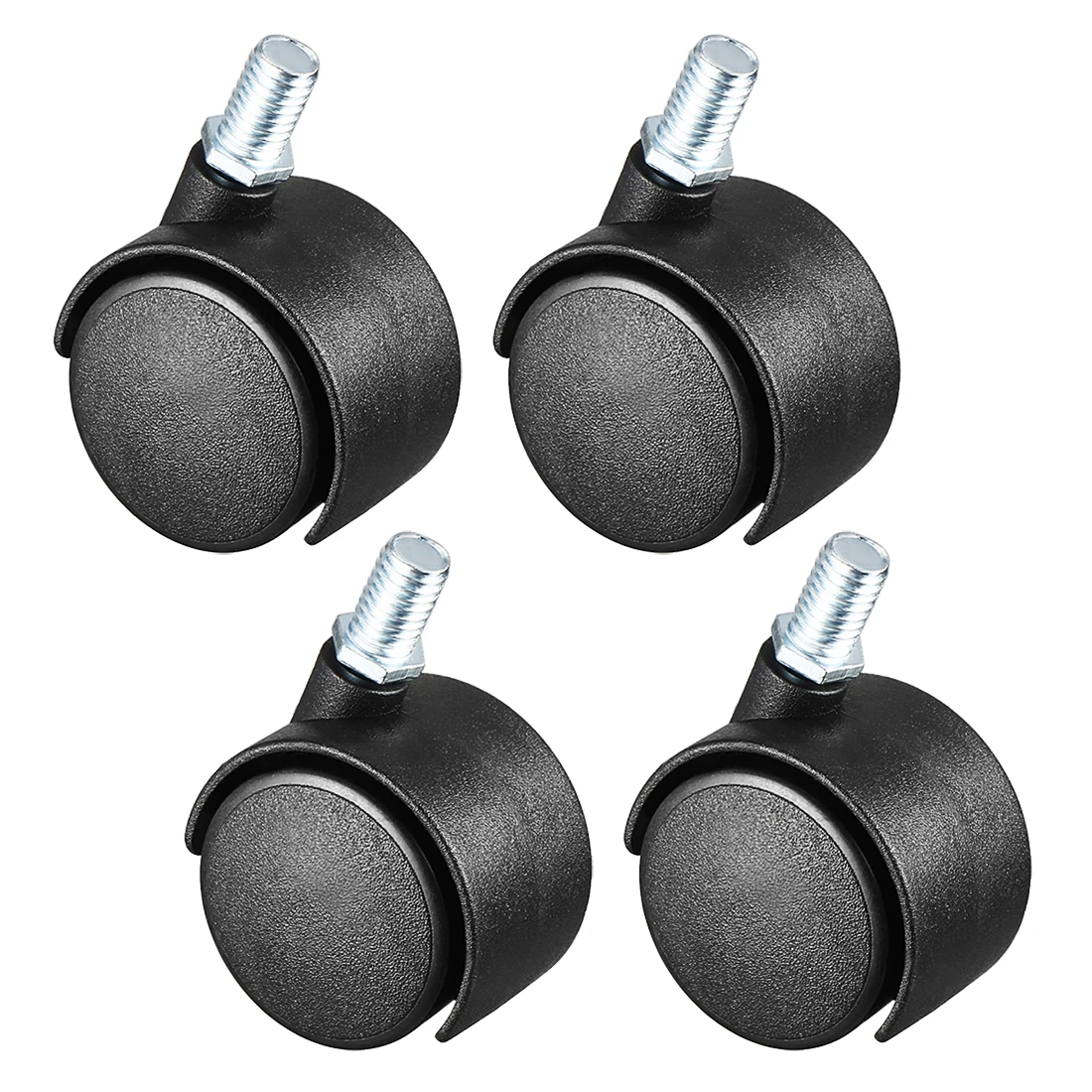 uxcell Swivel Casters 1.5 Inch Nylon 360 Degree M8 x 13mm Threaded Caster Wheels for Furniture Chair , 4 Pcs