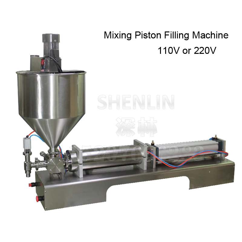 

Mixing filler for paste stuff piston filling machine cream pnuematic bottling equipment tool 1% 500-5000ml 304 stainless steel