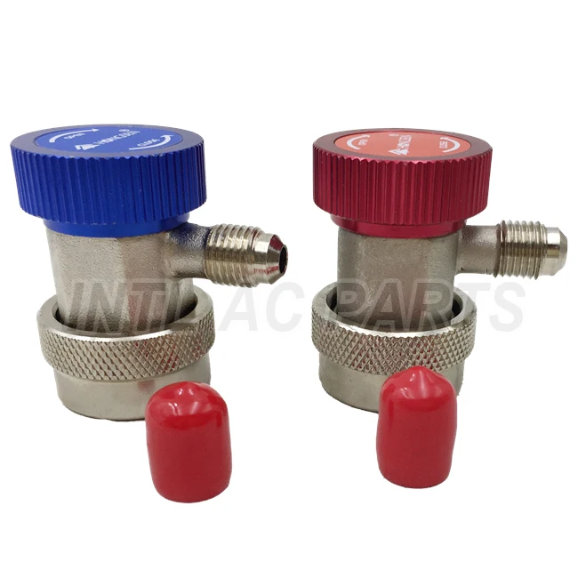 Air Conditioning Port Quick Snap Coupler Connector 90 Quick Couplers Adapter R134A Refrigerant Tank High Pressure & Low Prssure