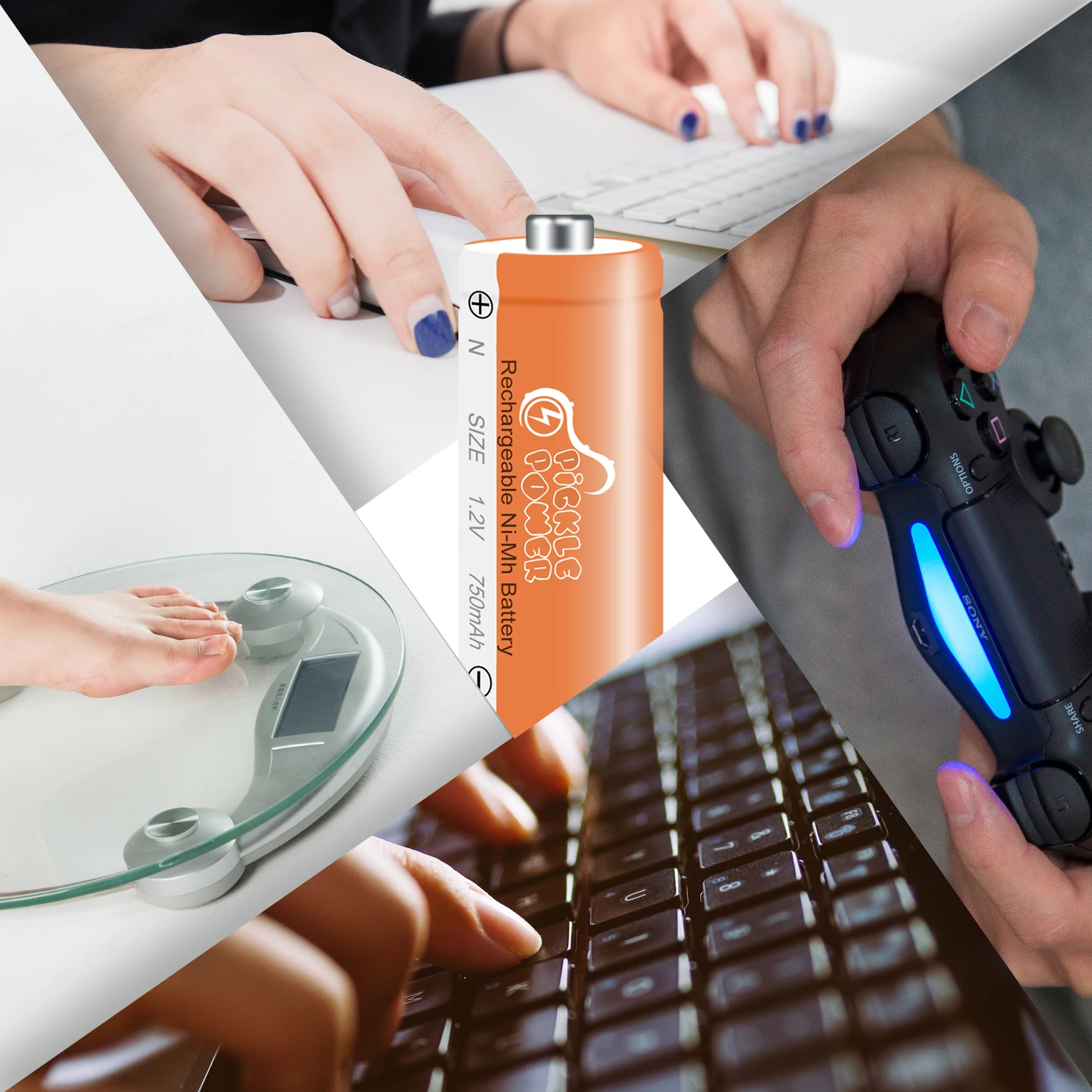 بطارية 1.2 فولت 750mAh N حجم LR1 لمشغل MP3 التحكم عن بعد اللعب على مدار الساعة