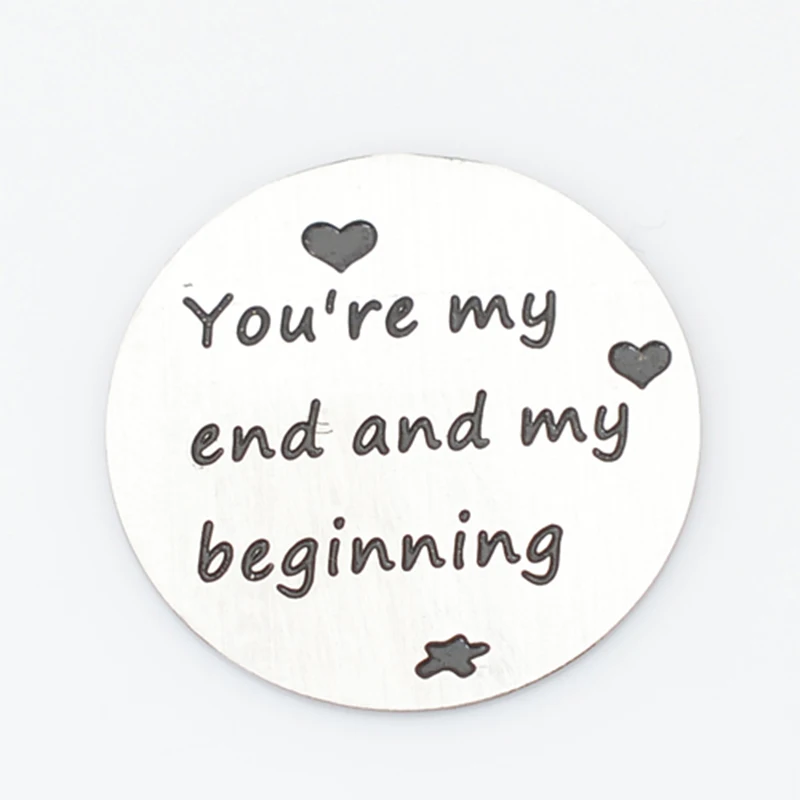 22mm 316L stainless steel floating plates you are my end and beginning, 0.5mm thickness fit 30mm floating locket charms PL3023