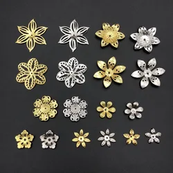 20〜50個の花のヘアクリリーコネクタ,金属製の手作りジュエリー,アンティークのファッションアクセサリー