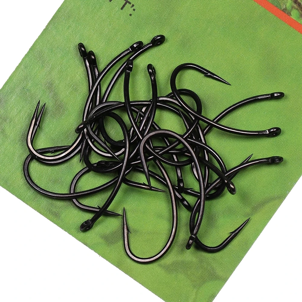 Anzuelos Jig Carp de acero al carbono con micro púas y vástago curvo - imagen 4