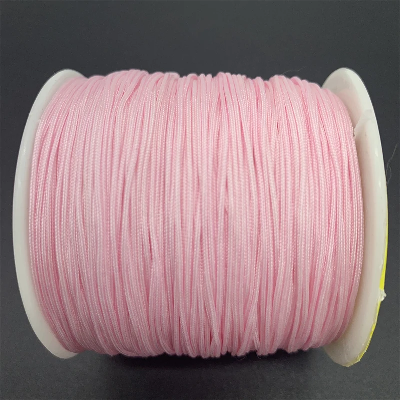 0.5mm 0.8mm 1.0mm 1.5mm Pink Nylon Cord Rope Chinese Knot Macrame Cord Rope For Jewelry Making For Shamballa Bracelet