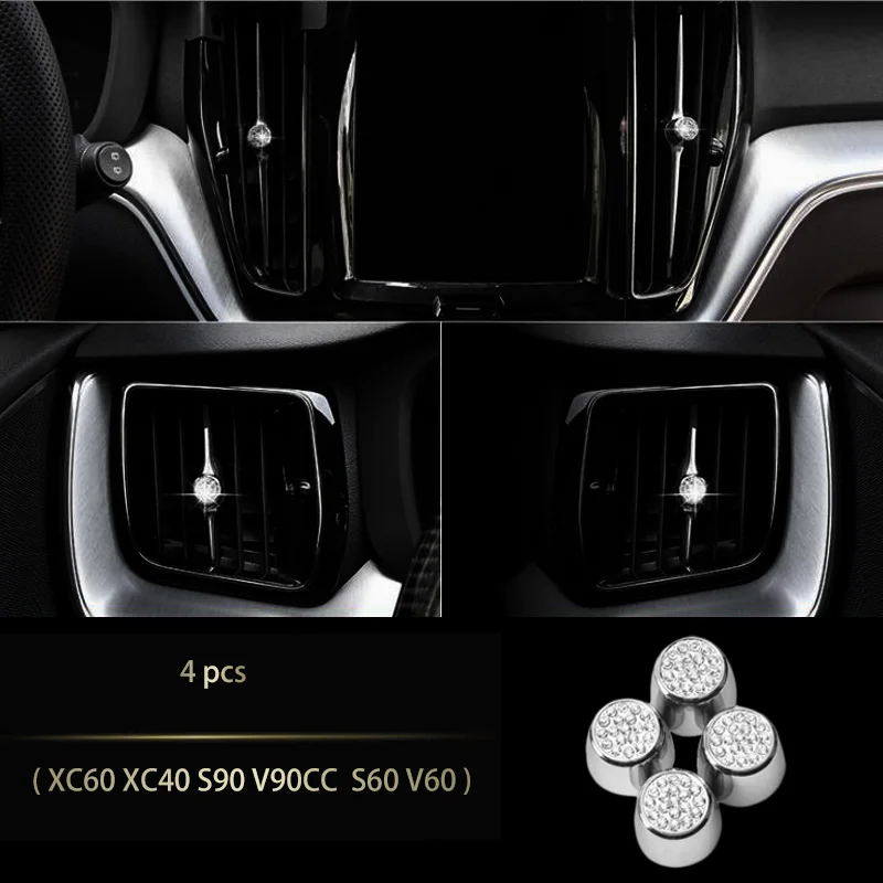 for volvo xc60 xc90 s90 v90 xc40 s60 v60 interior modification diamond car stickers decoration car Accessories