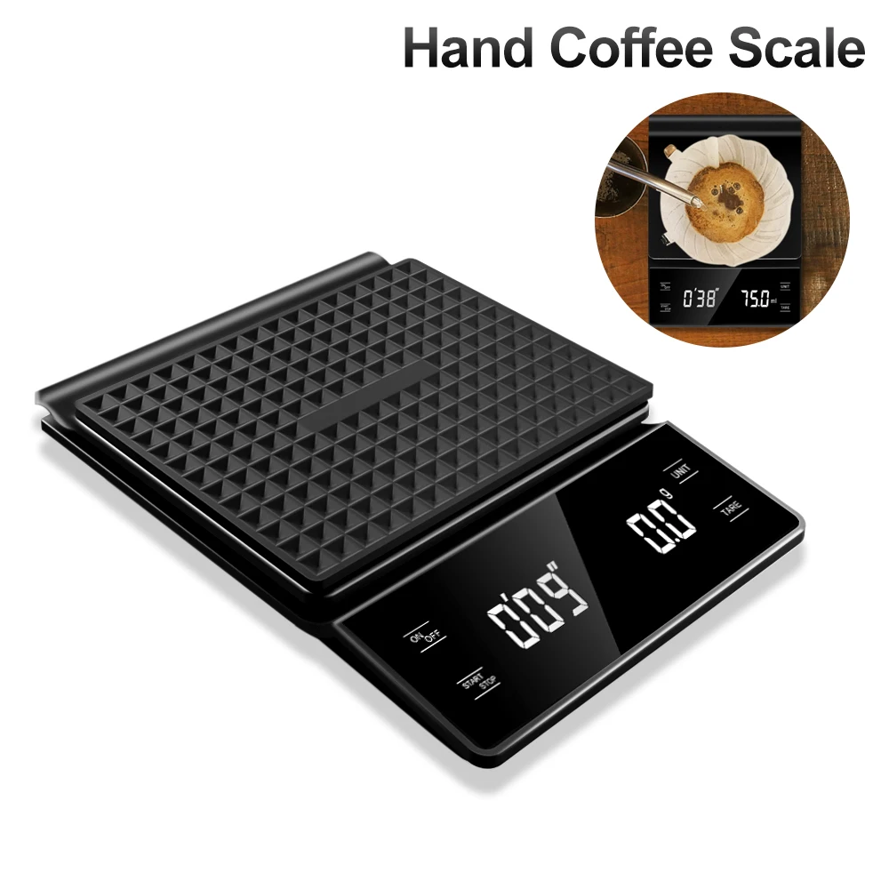 

3KG/0.1g Coffee Scale With Timer Digital Precision Electronic Scale LCD Display Kitchen Food Scale High Accuracy Measuring Tools