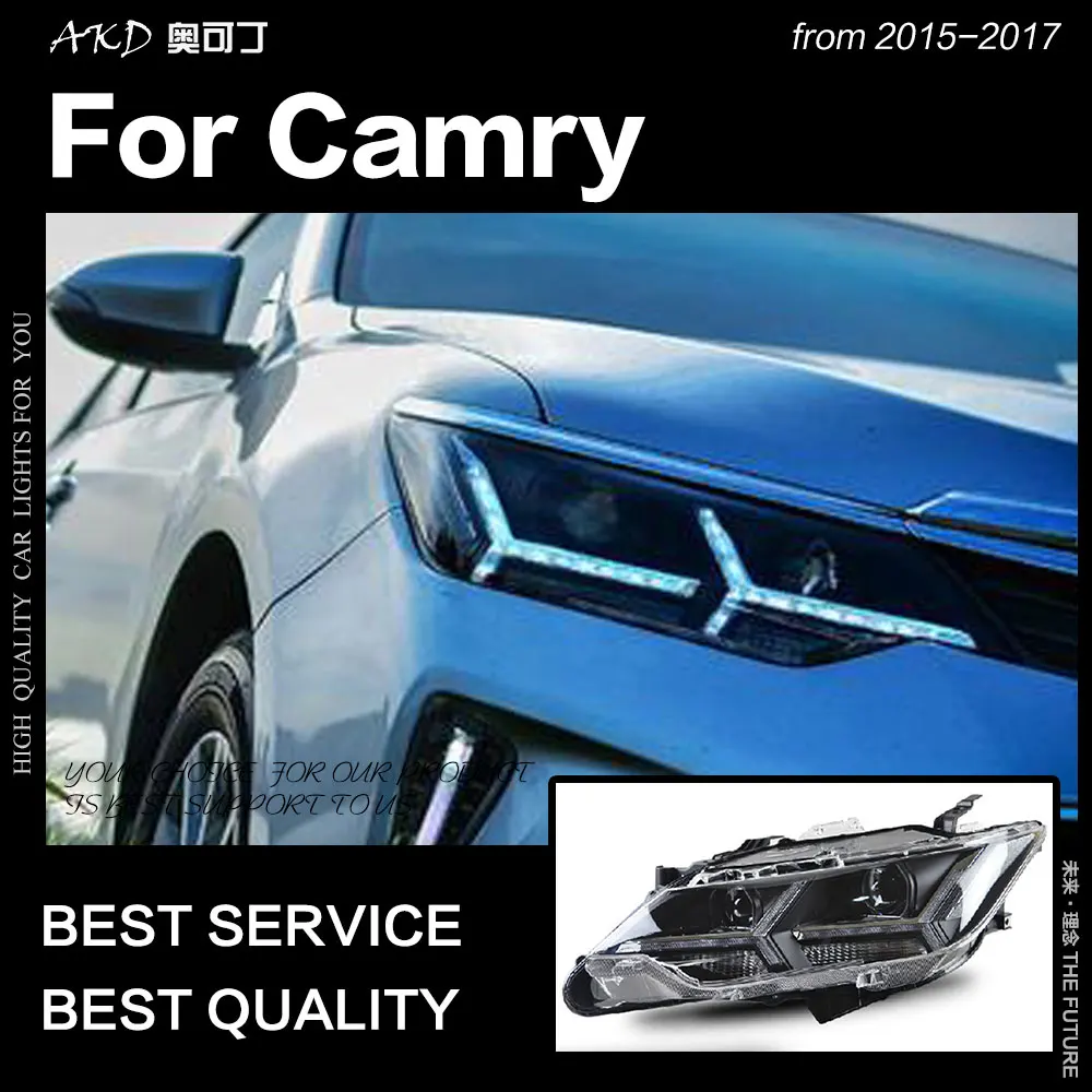 AKD Car Styling for Toyota Camry V55 LED Headlight 2015-2017 New Camry LED DRL Hid Head Lamp Angel Eye Bi Xenon Accessories