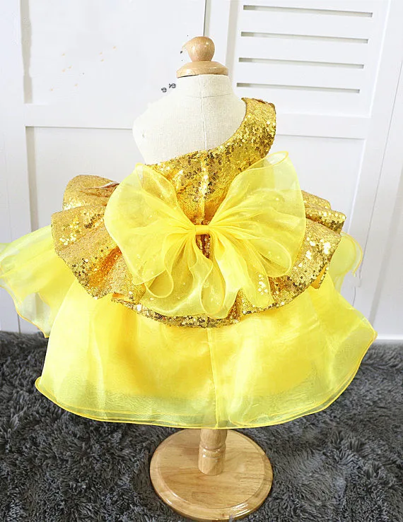 Robes à paillettes en Organza pour filles, vêtements pour enfants, robe de concours, robe d'anniversaire, Photo réelle