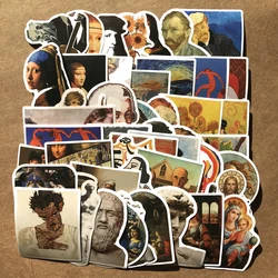 10/30/50PCS Oil Painting Style Art Van Gogh Mona Lisa Aesthetic Stickers Graffiti Decal Car Skateboard Laptop Phone Toy Sticker