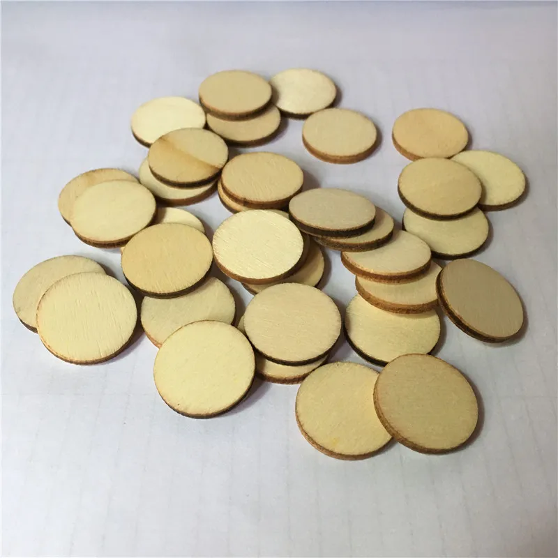 100Pieces 10mm 20mm 30mm Round Wood Cutout Circles Chips for Board Game Pieces,Arts & Crafts Projects,DTY Ornaments