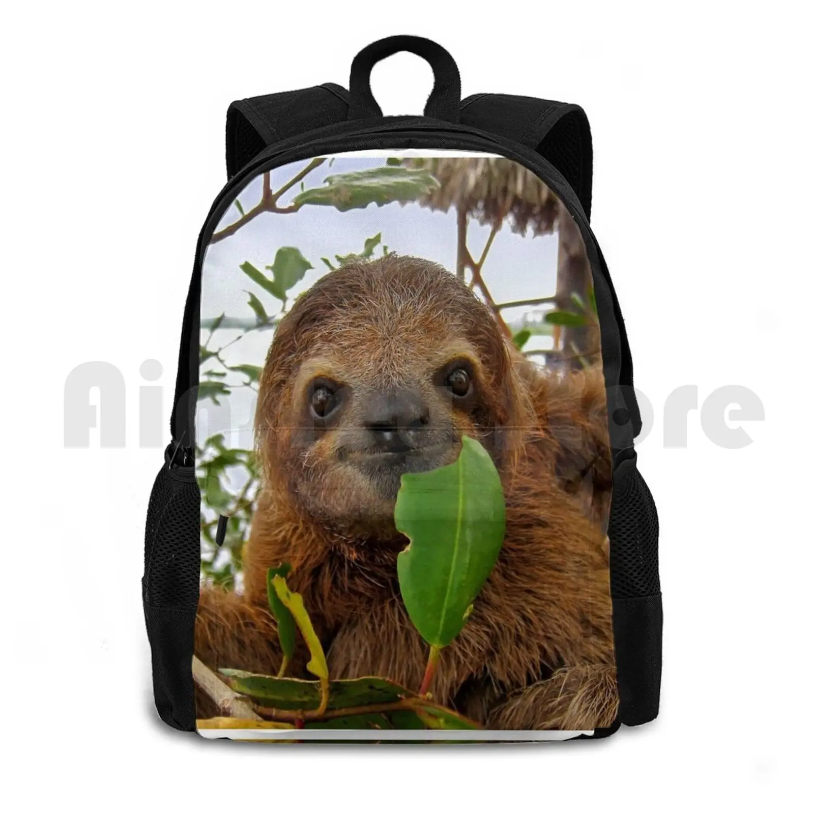 Baby Brown Throated Three Toed Sloth Outdoor Hiking Backpack Waterproof Camping Travel Adorable America Animal Animal Face