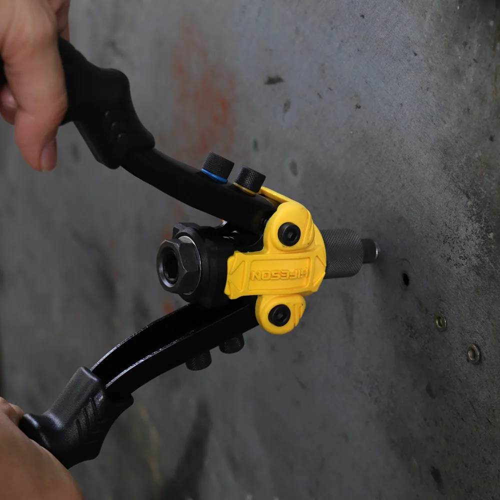 HIFESON 11"Riveter Gun Auto Rivet Tool Blind Rivet Nut Gun Heavy Hand Inser Nut Tool Manual Mandrels 2.4/3.2/4/4.8/6.4mm