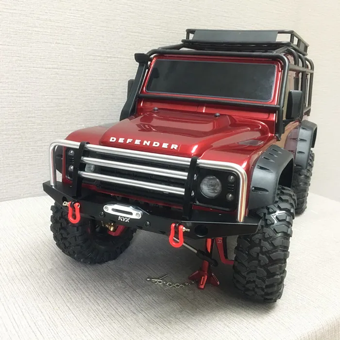 Zderzak przedni KYX Racing Alloy ze światłami LED Ulepszenia części do gąsienic 1/10 RC Axial SCX10 II 90046 Traxxas TRX-4 TRX4