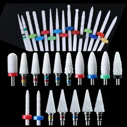 Ceramic Nail Drill Bit Milling Cutter for Electric Manicure Drill Bits Flame Corn Files for Pedicure Machine Polish Accessory