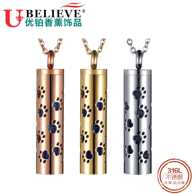 Ubelieve Stainless Steel Vintage Aromatherapy Perfume Essential Oils Diffuser Necklace Storage Locket Pendant