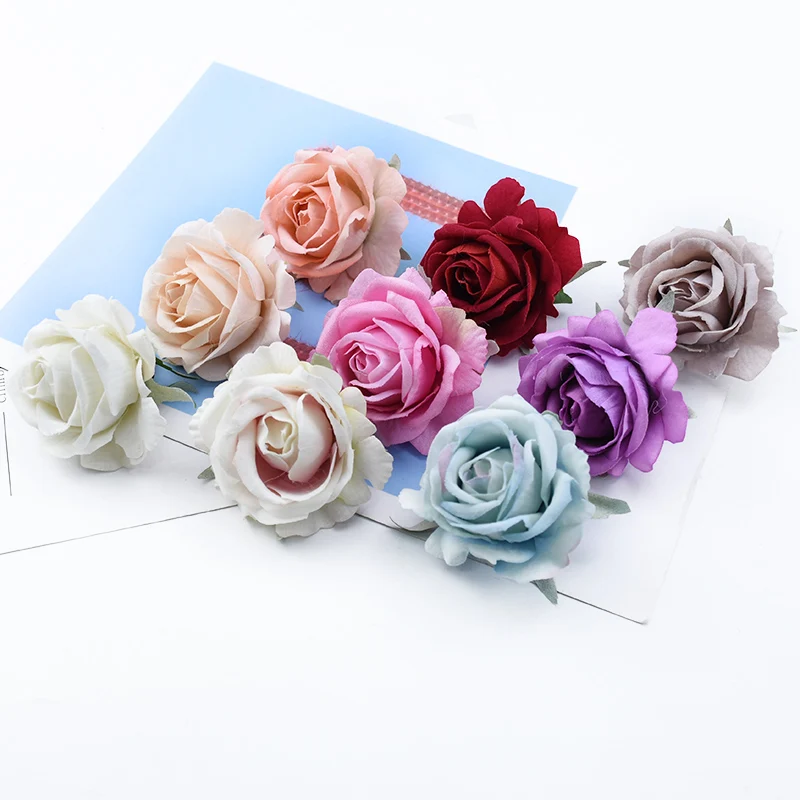 50/100 Pieces Artificial Flowers Wholesale High Quality Flannel Rose Wedding Flower Wall Background Home Decoration Accessories