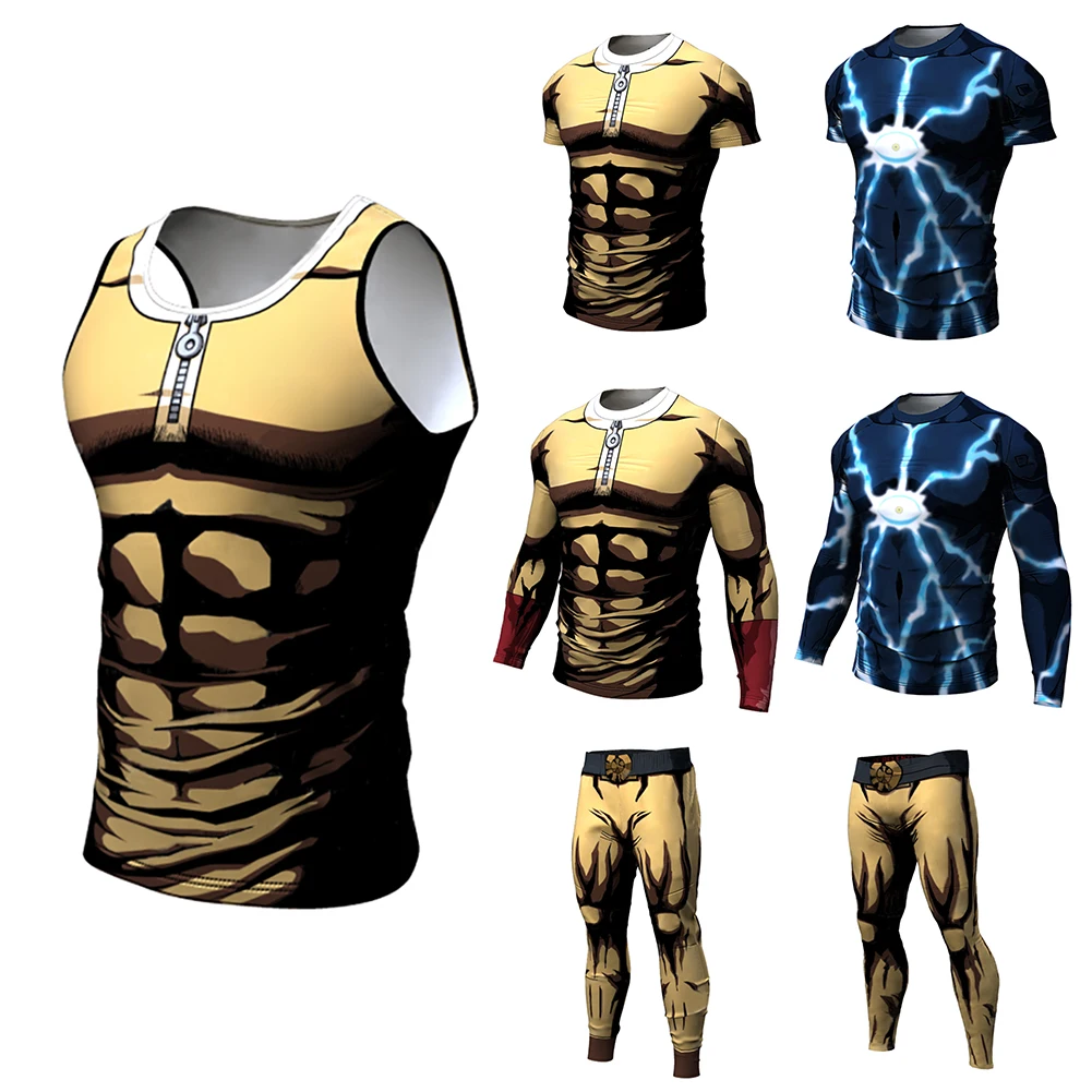 Compression Shirt Workout Training Fitness Men Cosplay Rashgard Plus Size Bodybuilding T shirt 3D Printed Sports Tops For Male