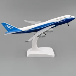 20cm Aircraft Boeing 747 Prototype Alloy Plane with Wheel B747 Model Toys Children Kids Gift for Collection