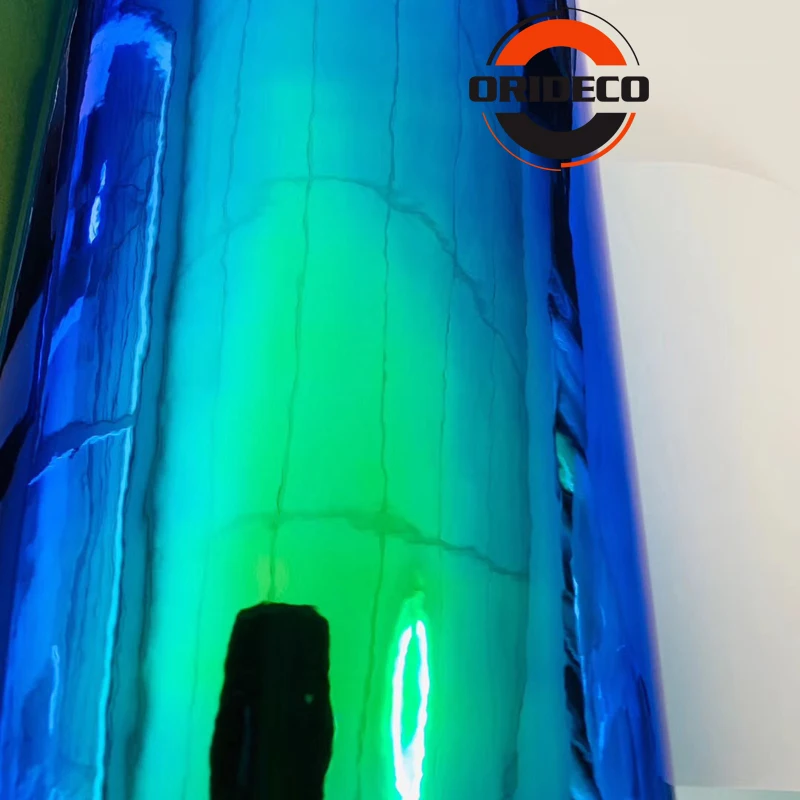 4 Colors Rainbow Chrome Film 2019 New 1.35*20M Glossy Colorful Rainbow Chrome Color Changed Car Wrap Vinyl Film