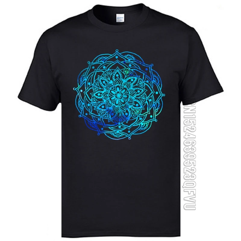 Classic Mandala Pattern Mens Tshirts High Quality Short Sleeve Casual Slim Fit Tops T Shirt Flower Print Buddha OM T-Shirts