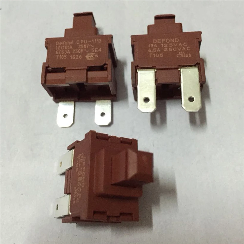 1 قطعة CPU-1113 مفتاح التبديل استبدال 2 دبوس 6.5A 250VAC الذاتي قفل الطاقة على إيقاف التبديل دفع زر طقم تصليح