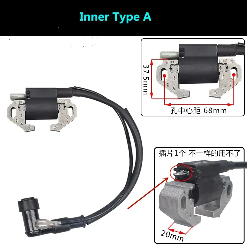 External / Inner Type Spark Ignition Coil fits for 170F 7HP 212CC Gasoline Engine Powered 3/4/5KW DC Battery Charging Generator