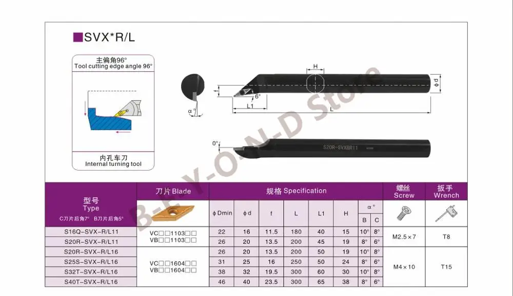 BEYOND SVXCR SVXCL عمود تخريم S16Q-SVXCR16 S20R-SVXCR16 S25S-SVXCR16 SVXCL16 تحول أداة حامل مخرطة القاطع استخدام VCMT16 إدراج