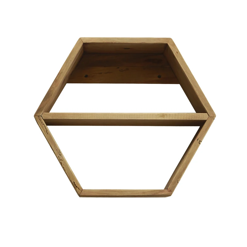 Recyclable wood wall shelf with hooks storage nostalgic home decoration living room kitchen bathroom cups pine worm hole