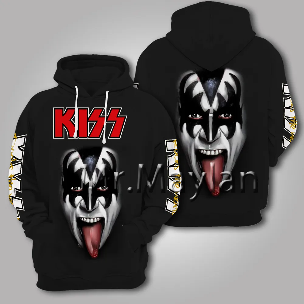 

New Rock Gene Simmons Kiss Band 3D Jacket Men/women Casual Streetwear Hoodies Boys Hip Hop Hood Sweatshirts Mens Hipster Clothes