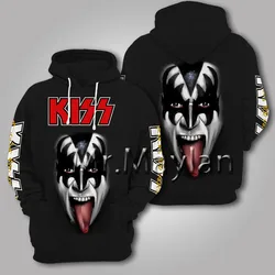 New Rock Gene Simmons Kiss Band 3D Jacket Men/women Casual Streetwear Hoodies Boys Hip Hop Hood Sweatshirts Mens Hipster Clothes