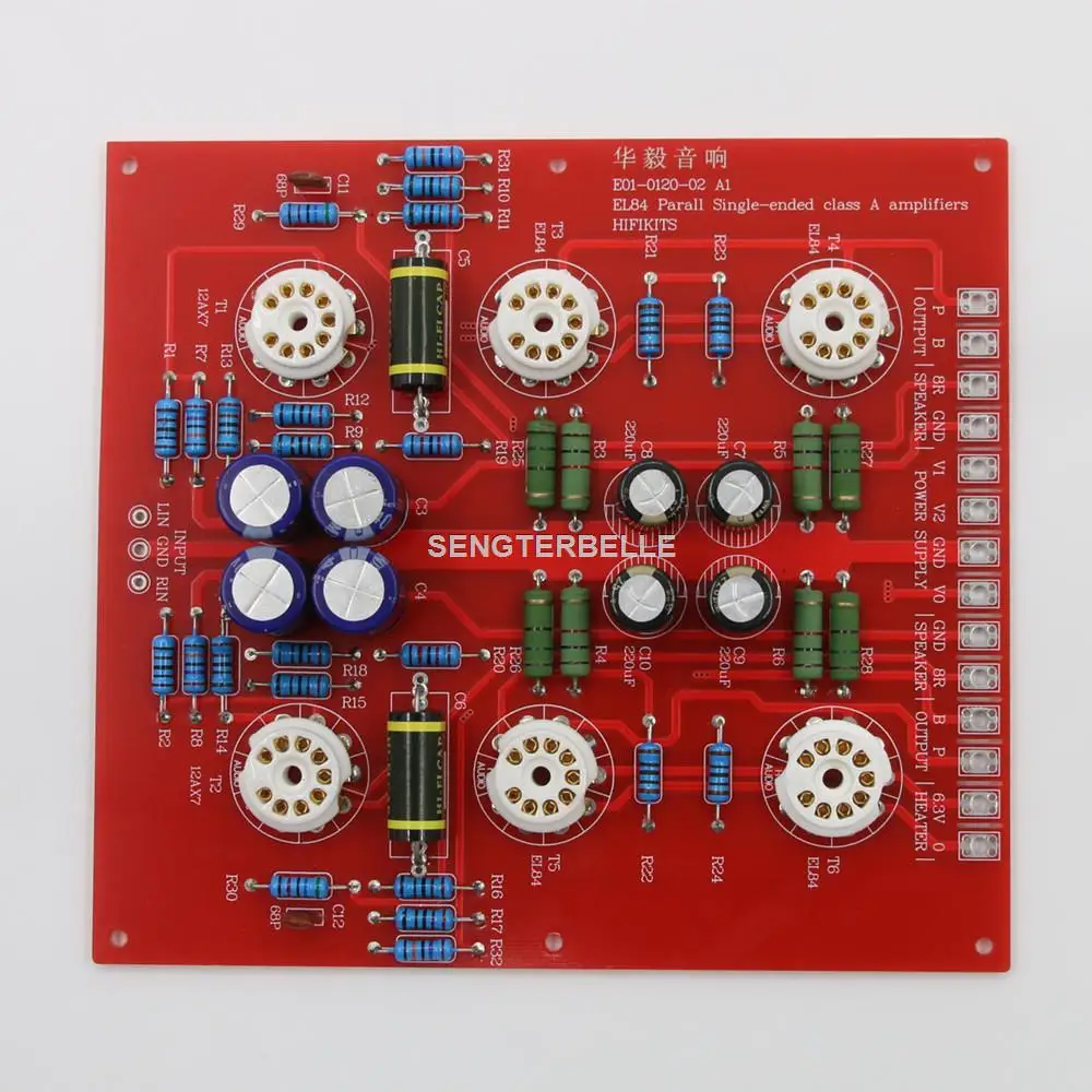 Assembled EL84 Parallel Single-Ended Class A Tube Amplifier Board With PSU Board