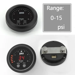Universal 12v/24v Ultra-thin Electronic fuel pressure gauge with 1/8 npt sensor oil pressure meter red display digital 0-15psi