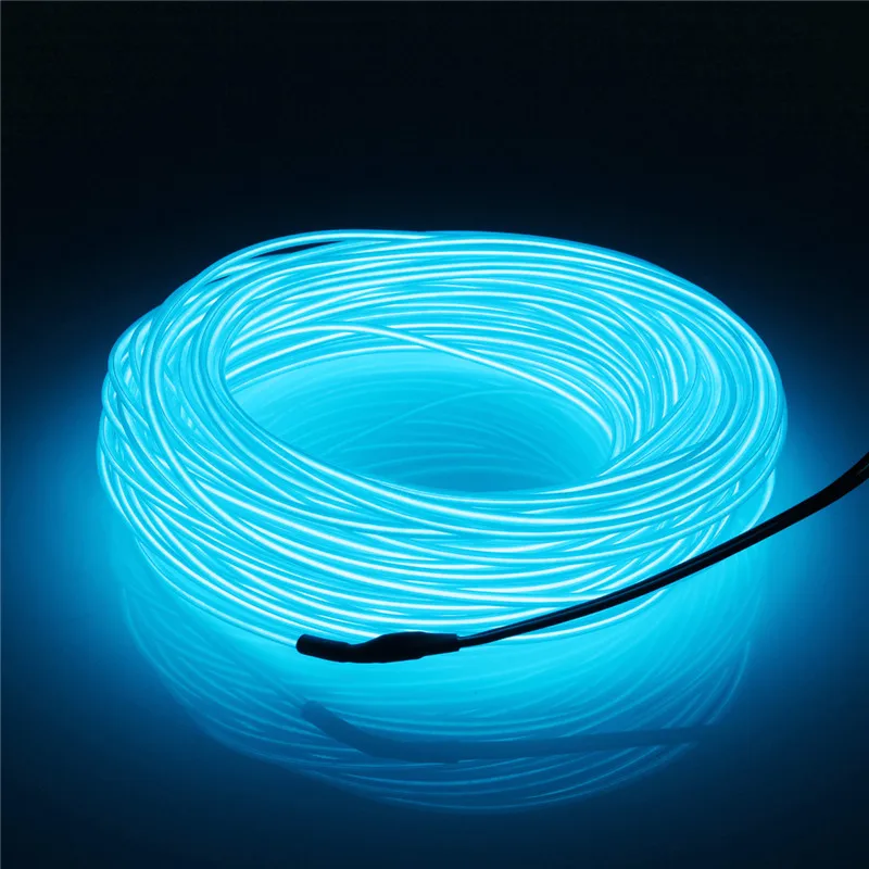 20M DC 12V Flexible Neon Light EL Wire Soft Tube Wire Neon Glow Car Rope Tape Cable Strip Light Decor Support Dropshipping