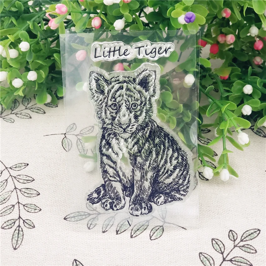 Little Tiger Customized Seal Transparent Clear Silicone Stamp Seal for DIY Scrapbooking Photo Album Decorative Card Making