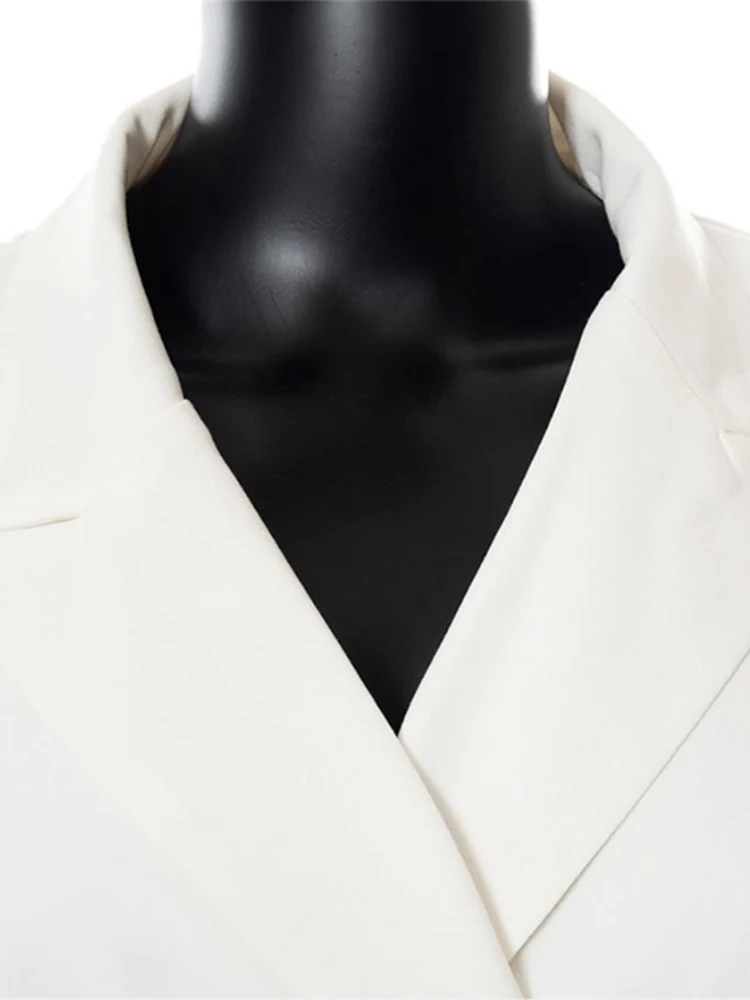 ONEINALL – Blazer à manches longues pour femme, manteau blanc, dos ouvert, cranté, ourlet irrégulier, Slim, décontracté, Style automne 2021