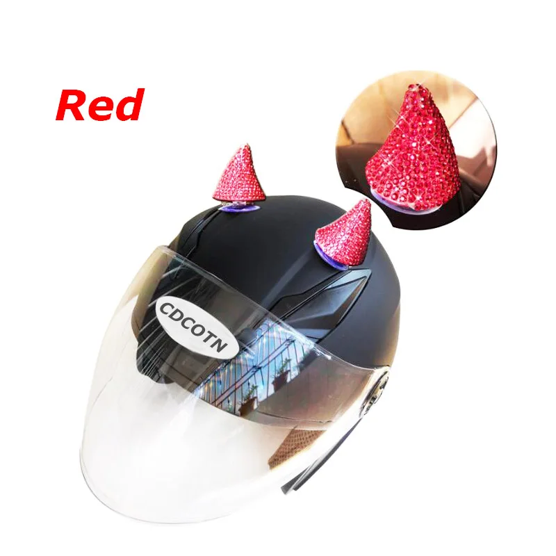 

2PCS Creative Devil Horn Motorcycle Electric Helmet Decorative With Sucker Full Face Off Road Helmet Accessorie Sticker Cosplay