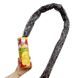 La serpiente de patatas fritas puede saltar al escenario, trucos de magia, juguete de serpiente de primavera, Día de los inocentes, fiesta de Halloween, bromas en lata, regalo de broma