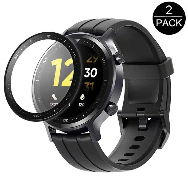Pellicola protettiva per copertura a bordo pieno curvo 3D 2 pezzi per protezione dello schermo Realme Watch S (non vetro)