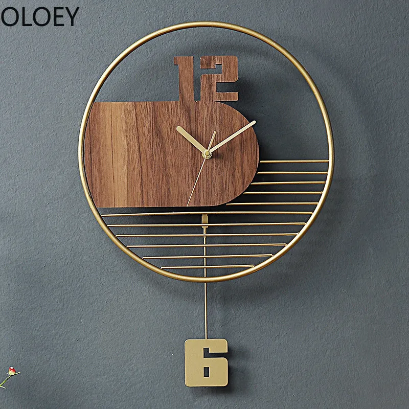 Reloj de pared grande de madera 3d, mecanismo de reloj de Metal moderno para sala de estar, Relojes de pared Swingable nórdicos, silencioso, creativo japonés, 2020