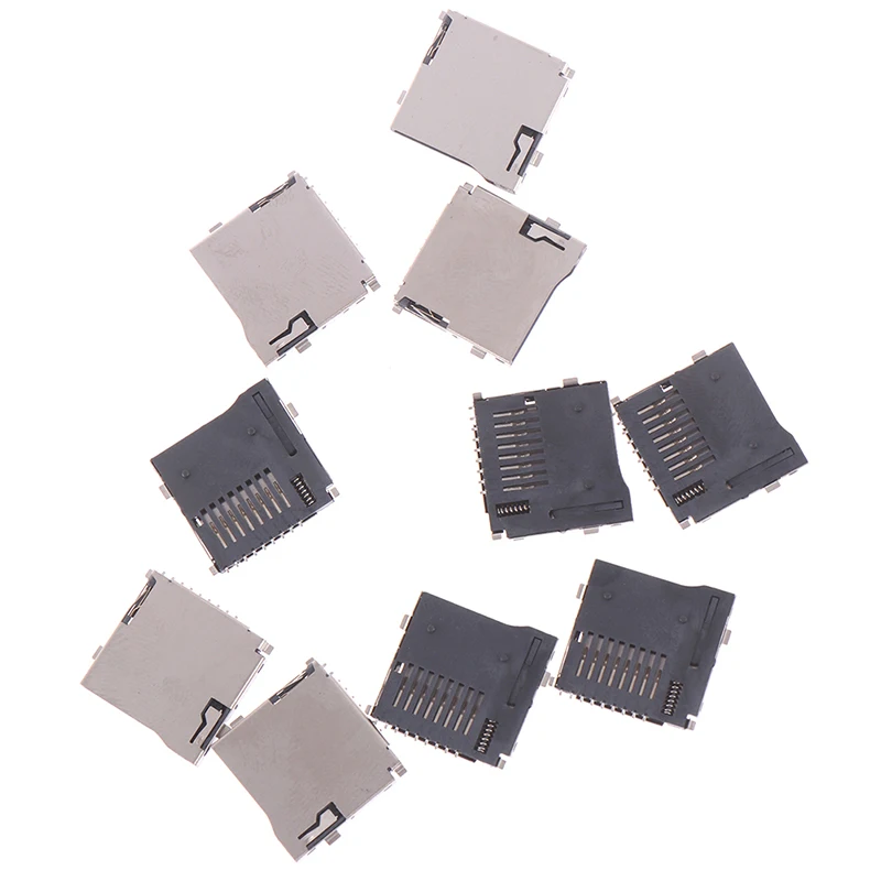 10 teile/los Push-Push-Typ TransFlash TF Micro SD Card Socket Adapter Automatische PCB Stecker