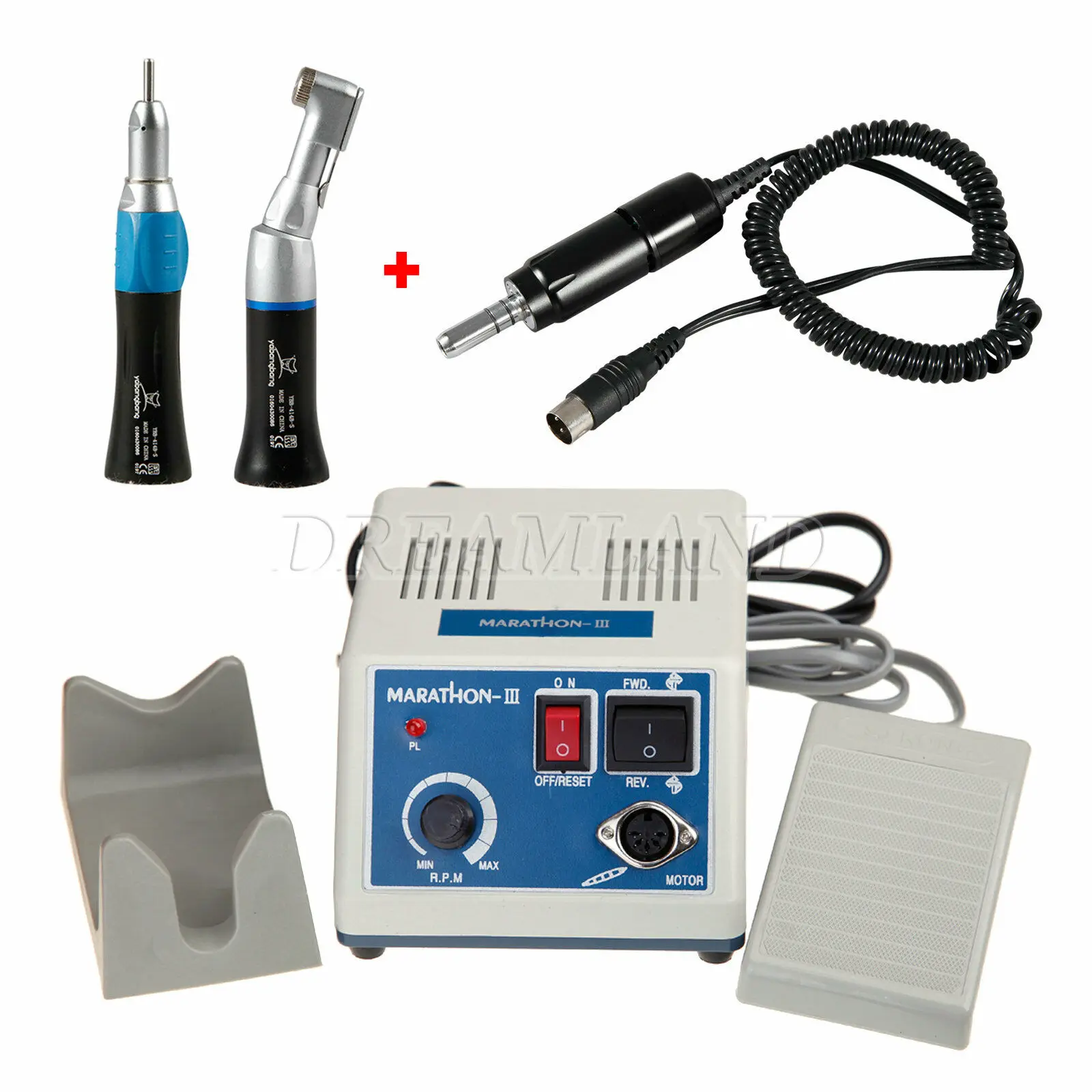 

Dental Lab Marathon Micro Motor 35K rpm With Straight Contra Angle Handpiece Black Color
