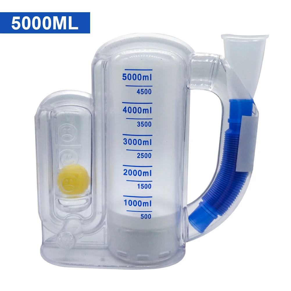 Entrenador de respiración, ejercicio de capacidad Vital, 3000/5000ml, medidor de espirometría de tres bolas, entrenador de función pulmonar, ejercitador de respiración