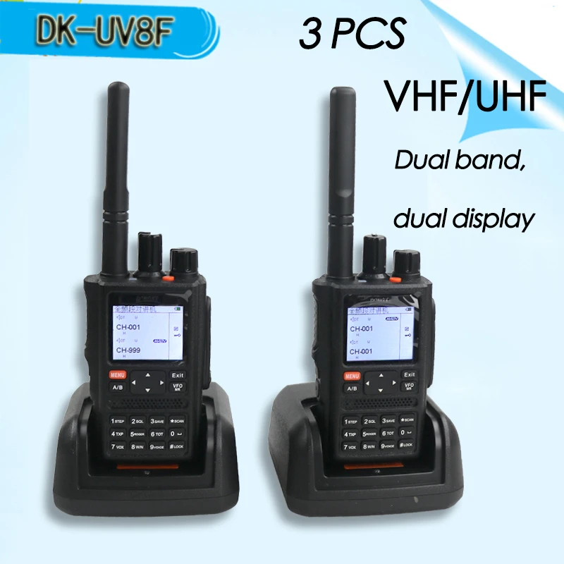 

3PCS DK UV 8F portable powerful radios Walkie-Talkie 10km CB Radio station yaesu sq Transceiver VHF dmr ham Radio comunicador