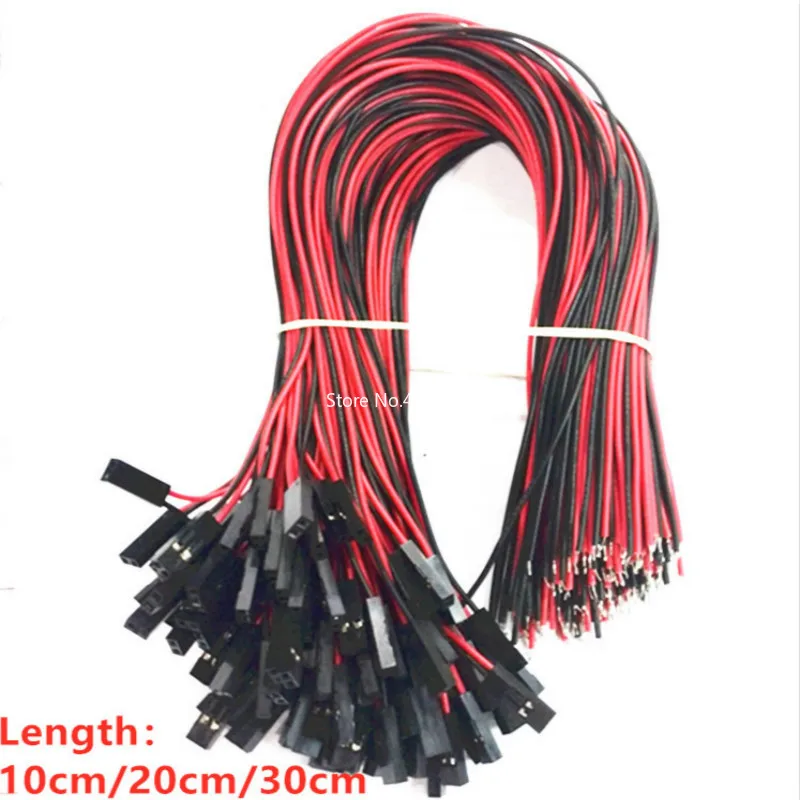 20pcs/lot 2Pin Dupont Cable 2 Pin Female Jumper Connector Wire 2P 10cm/20cm/30cm Length For 3D Printer