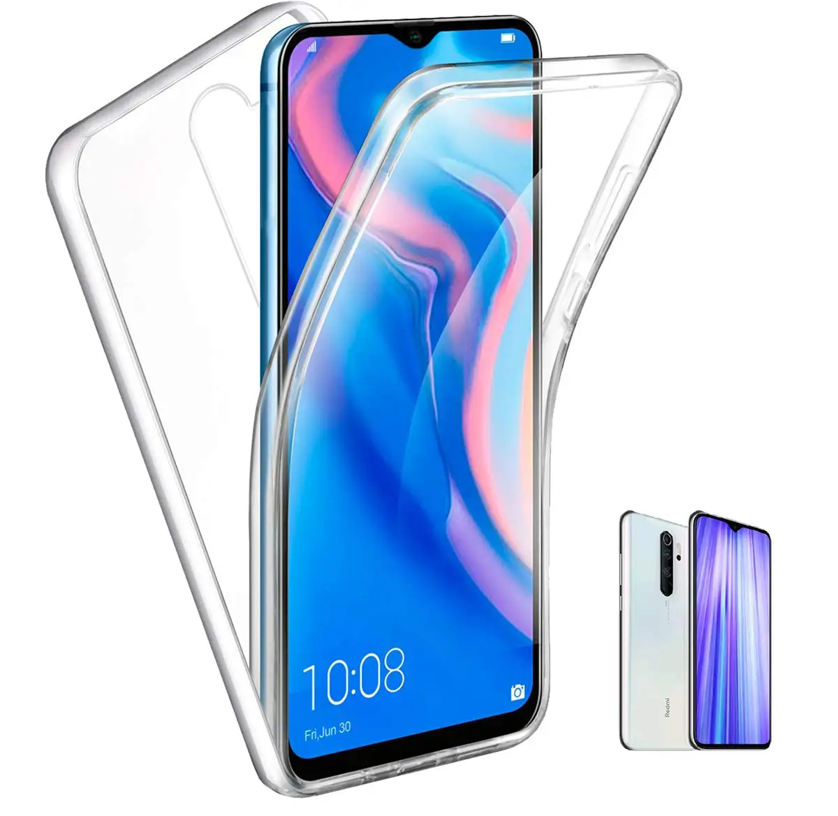 360 Full Body Case for Xiaomi Redmi Note 8 Pro 10 12 11 9 8T 7 7A 9A 13T Redmi 13C 12C 10C 12 Double Sided Silicone Transparent