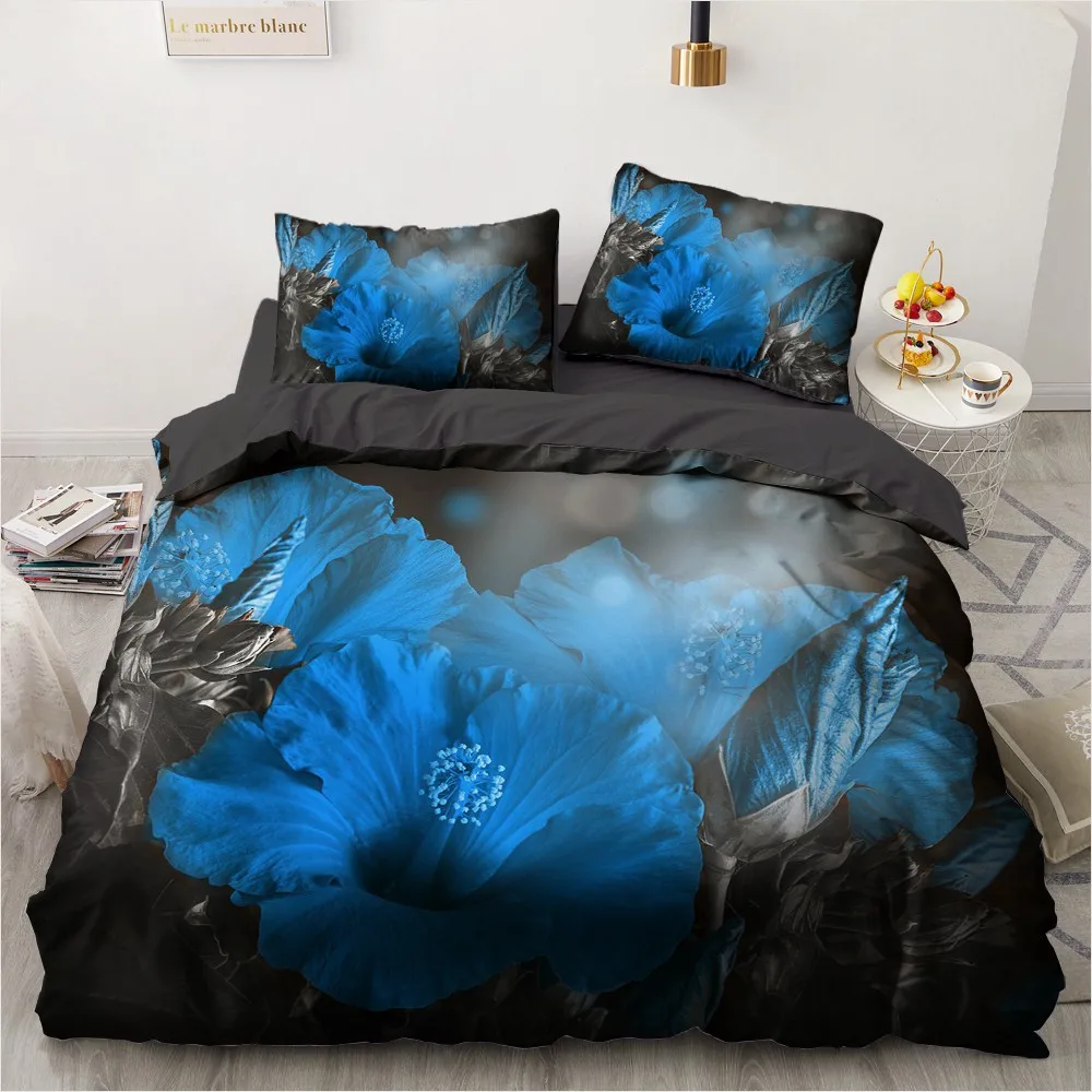 3D Nordic Duvet Covers Sets Comforter Bed Set Quilt Cover Bedding Sets Full Twin Single Size Flowers Design Bedclothes