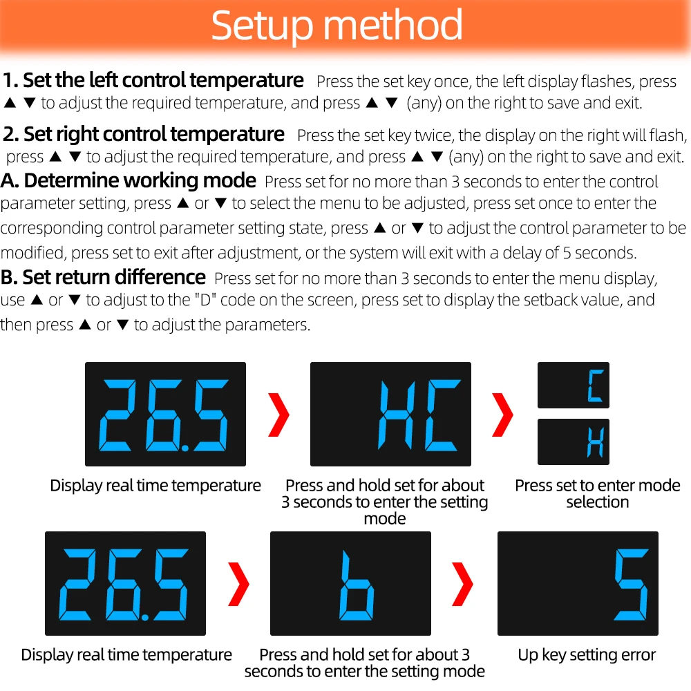 ZFX-ST3012 Dual Temperature  Controller Thermostat Controller Temp Control Thermoregulator Control Module 12V  24V 220V  30%off